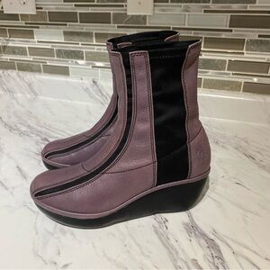 Fly London sock boot slip on purple black